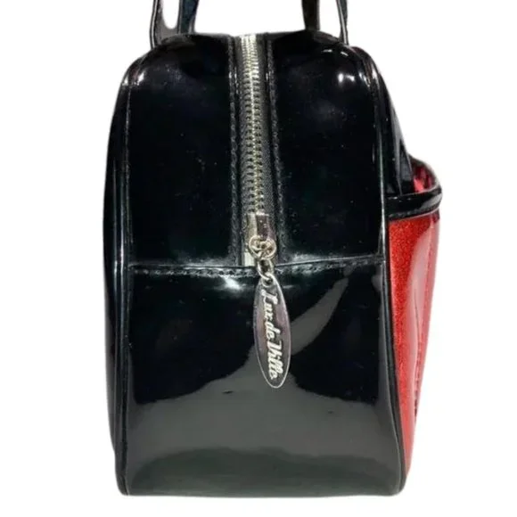 Lux de Ville Black and Red Sparkle Cruiser Tote - Picture 8 of 16